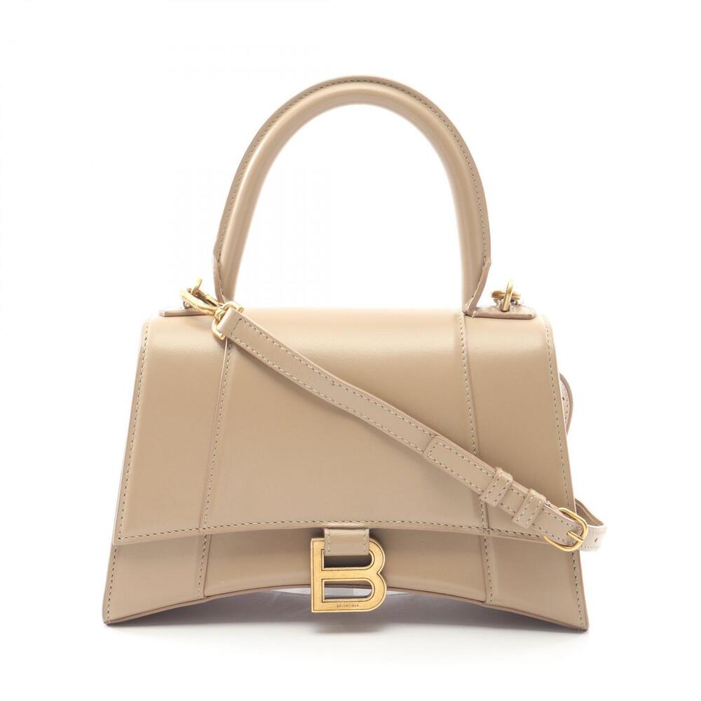 Balenciaga Hourglass handbag Beige Tan leather